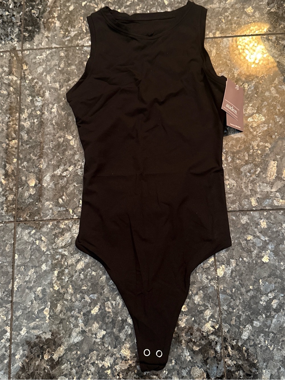 Auden Black Sleeveless Stretch Bodysuit